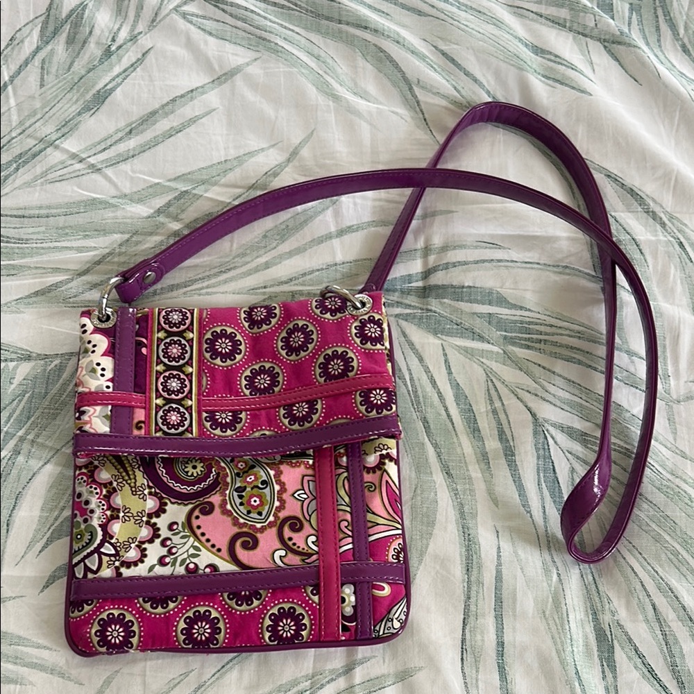 Vibrant Pink and Purple Women's Crossbody Bag